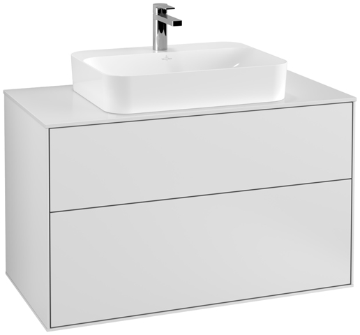 V&B Waschtisch-Unterschrank Finion 100x60,3cm, Abdeckplatte white matt, White matt lacquer