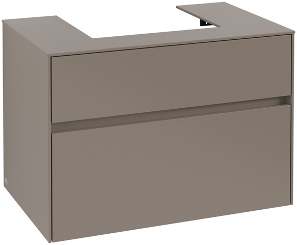 V&B Waschtischunterschrank Collaro 80x54,8x50cm, Waschtisch mittig, truffle grey