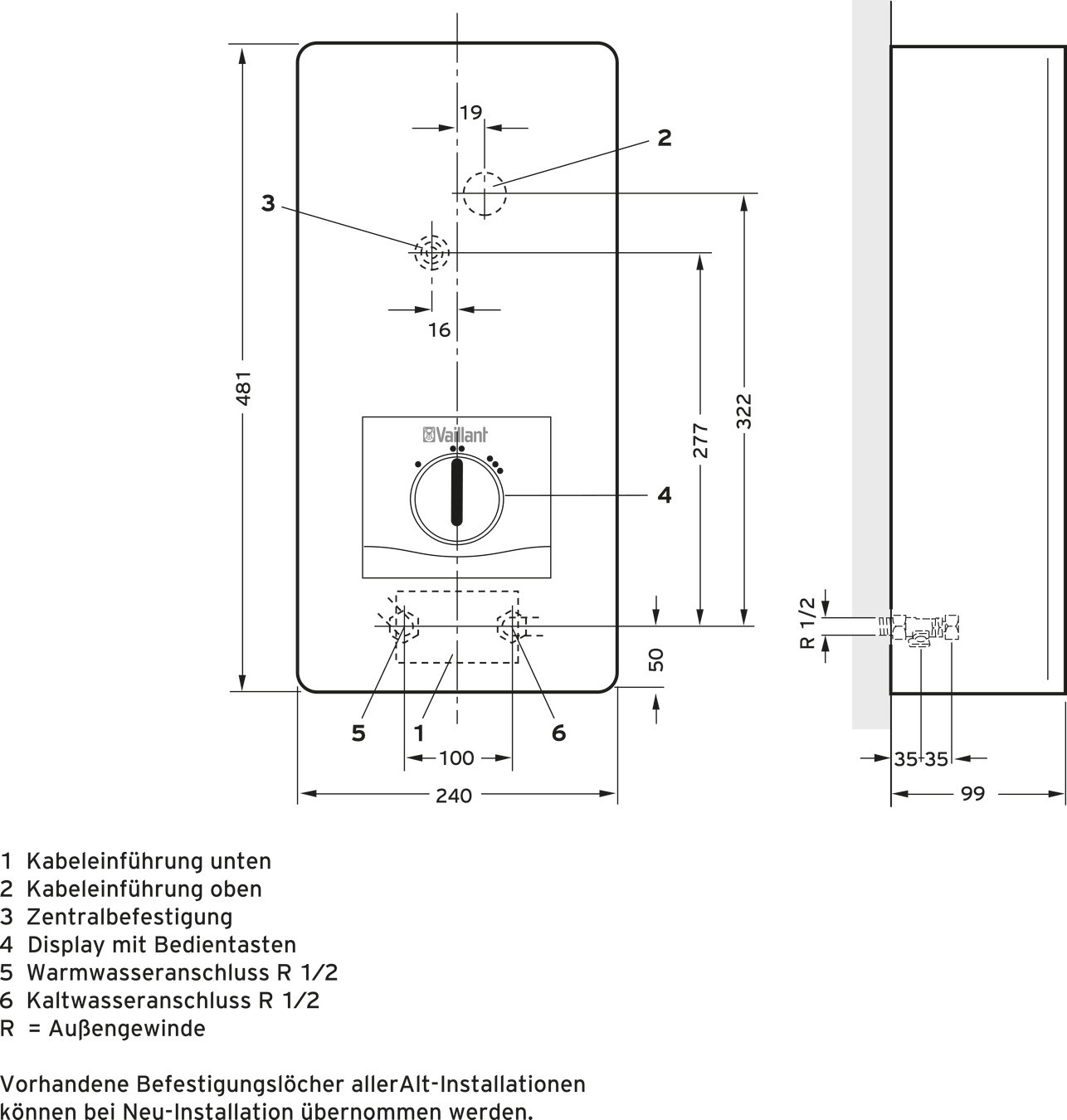 Vaillant Elektro-Durchlauferhitzer VED pro 21/8 B 21 kW, elektronisch geregelt