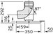 Vaillant Bogen 87°, 110 mm, Auflageschiene 350 mm, PP