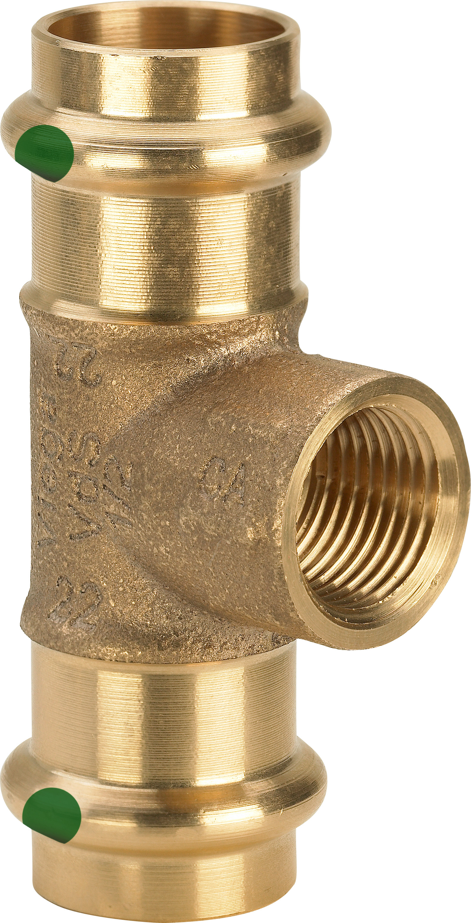 Viega T-Stück Sanpress 2217.2 28 x Rp 1/2 x 28 mm, Siliziumbronze, SC-Contur