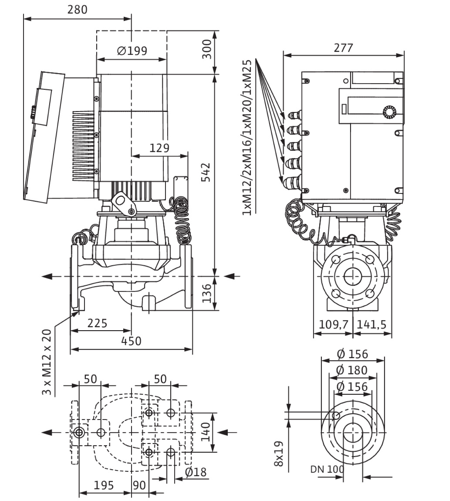 Wilo Trockenläufer-Hocheffizienz-Pumpe Stratos GIGA 100/1-33/6,0, mit Differenzdruckgeber