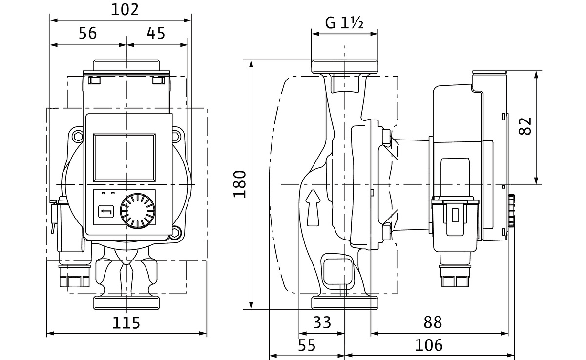 Wilo Hocheffizienz-Pumpe Stratos Pico plus 25/0,5-6, 230 V, 50/60 Hz