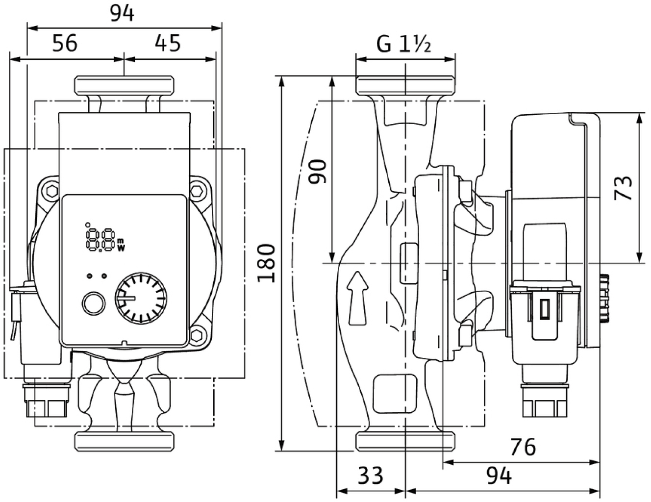 Wilo Hocheffizienz-Pumpe Yonos PICO plus 25/1-4, 230 V, 50/60 Hz