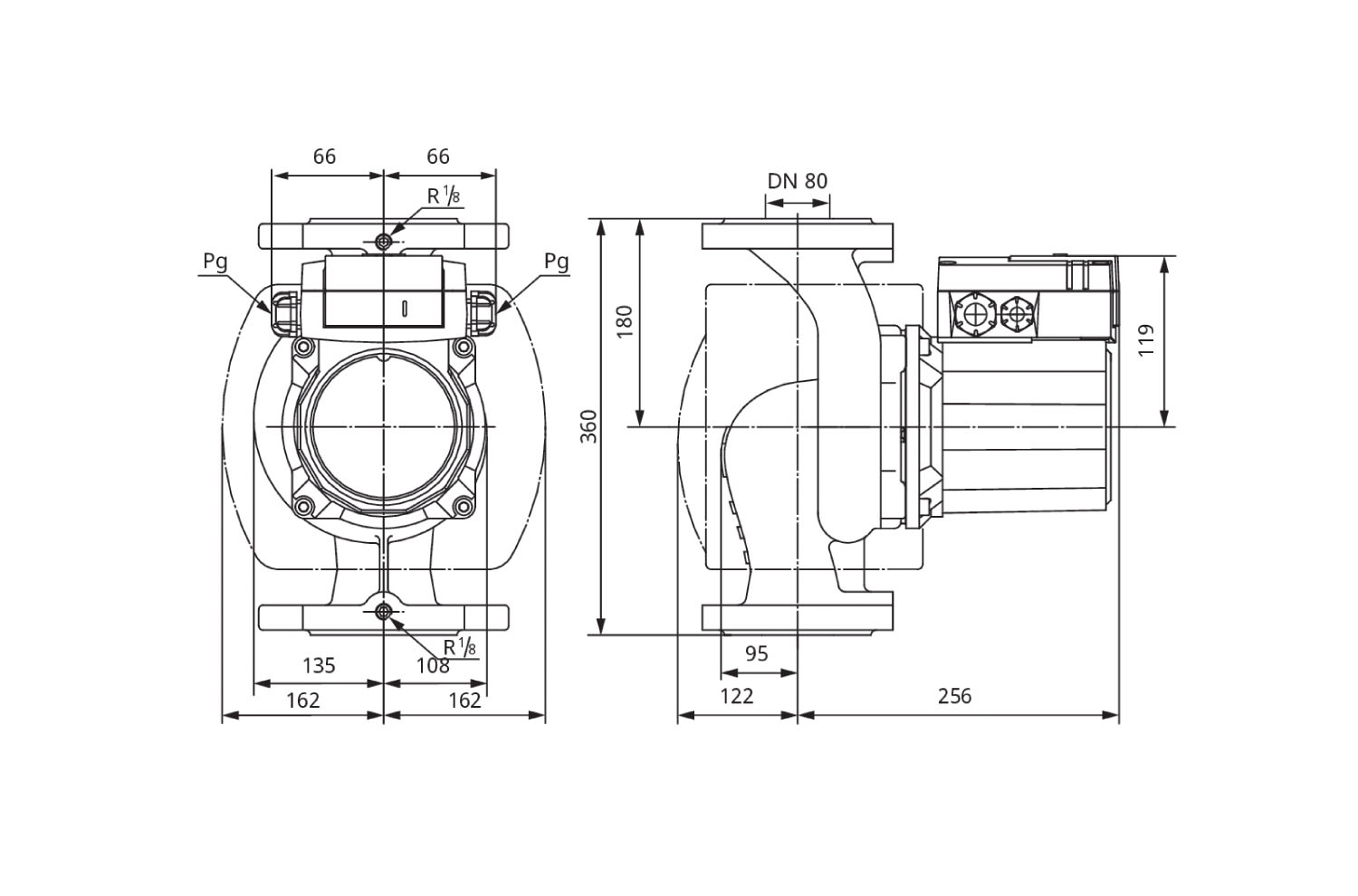 Wilo Standard-Trinkwasserpumpe TOP-Z 80/10, DN 80, 360 mm, PN 6, 400 V