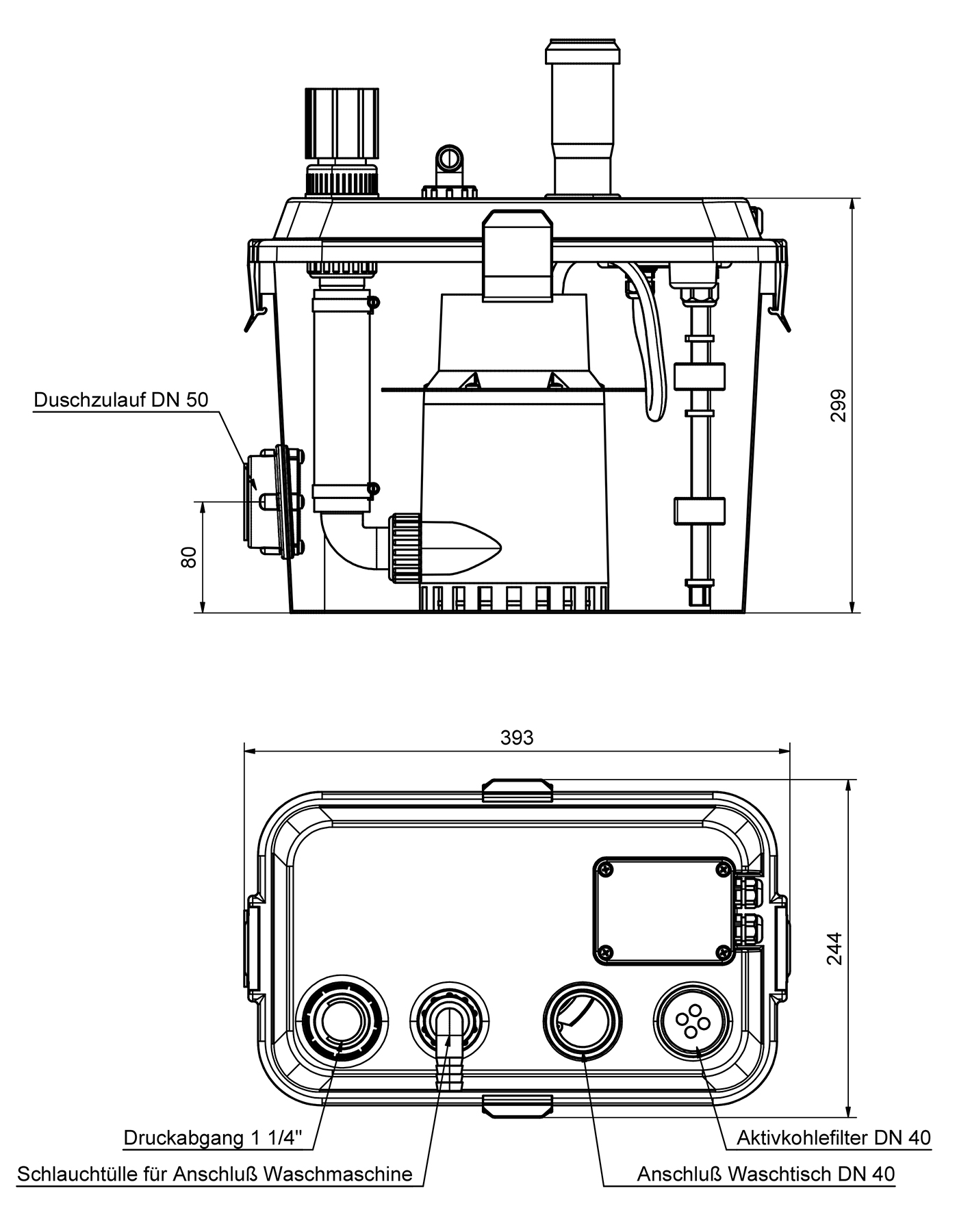 Zehnder-Pumpen Schmutzwasser-Hebeanlage SWH 100