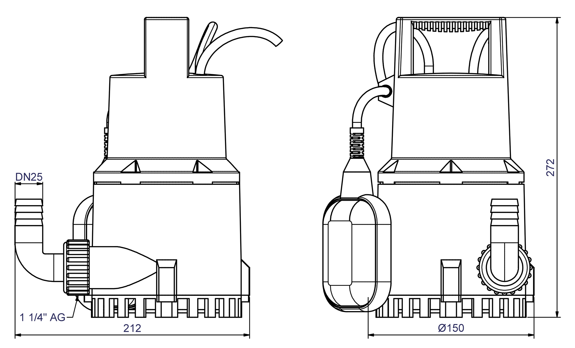 Zehnder-Pumpen Schmutzwasser-Tauchpumpe ZPK 30 A, Kunststoff